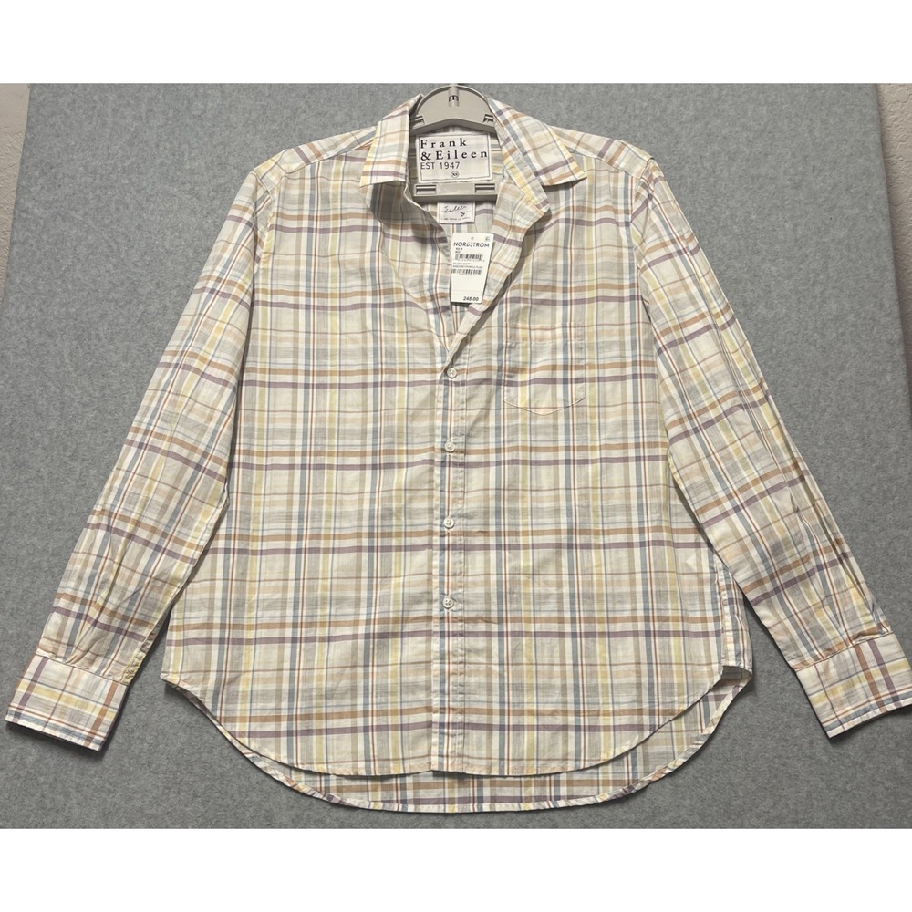 Frank & Eileen Eileen Plaid Button Down Shirt Women's Italian Cotton NWT